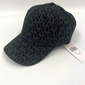 MICHAEL KORS  Signature Black Adjustable Logo Baseball Hat OS